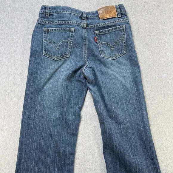 Levi's Girls 16 Regular 517 Stretch Flare Blue Denim Jeans Y2K‎ Style - Picture 8 of 9